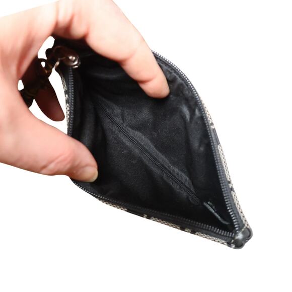 Coach Wristlet Wallet Signature C Jacquard & Leather Gray Groumet - Picture 6 of 10